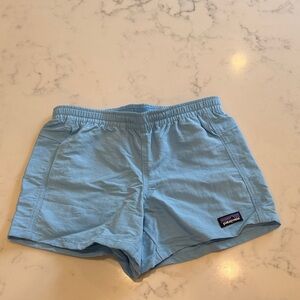 Patagonia Girls size medium Light Blue Board Shorts